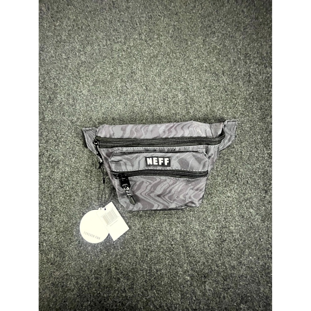 Neff Fanny Pack Bag Unisex Gray Zebra Waist Pack Structure Streetwear Hiking